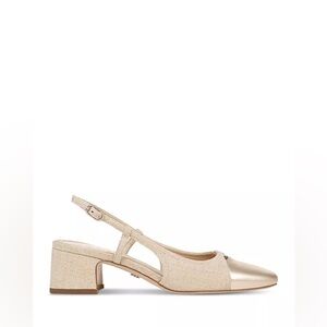 Sam Edelman Tarra Slip On Slingback Heels Size 11 in Gold/Beige